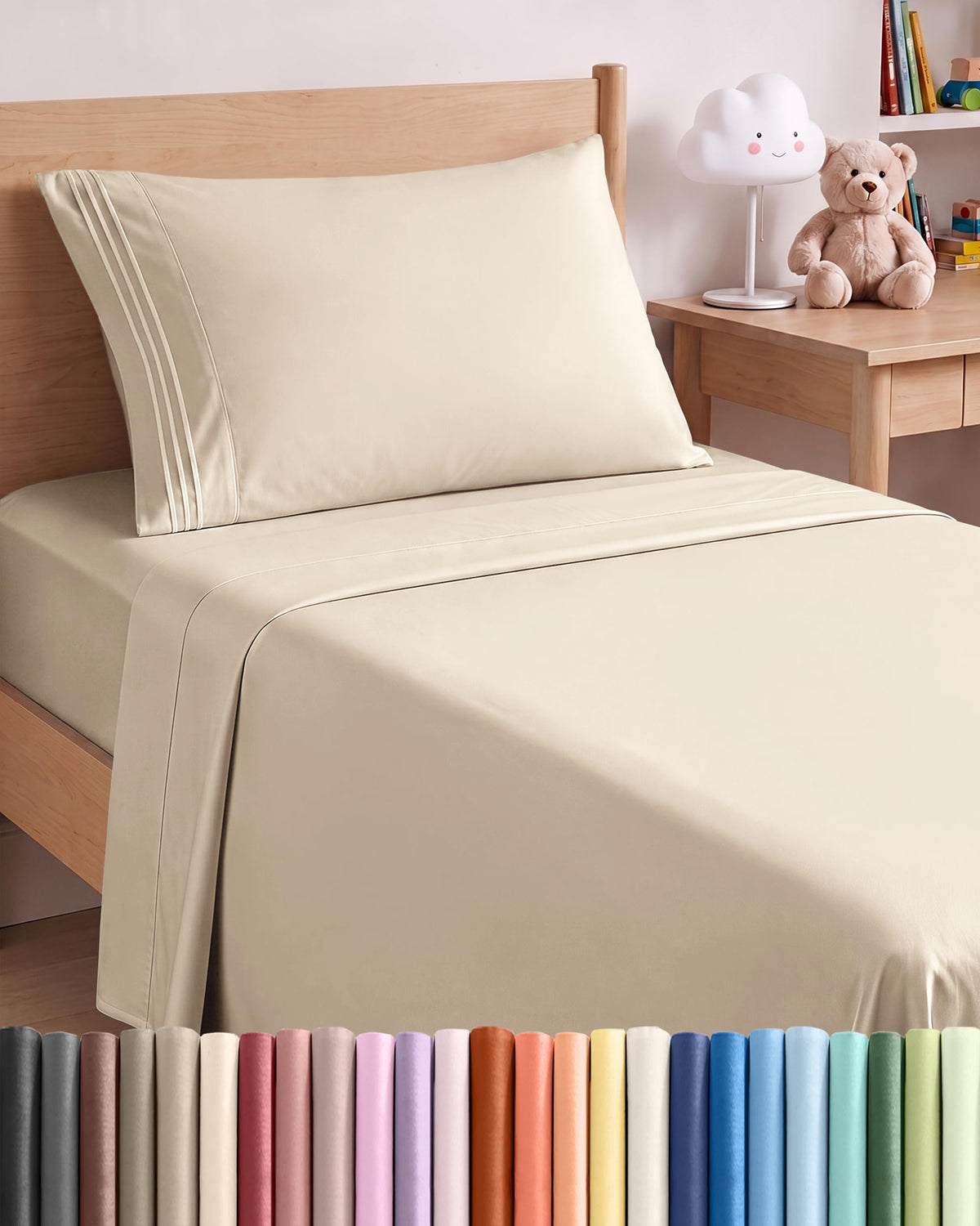 CGK Unlimited 4 Piece Sheet Set - Ultra-Soft, Breathable & Cooling Bed Sheets Set - Hotel Luxury Bedding for Women & Men with Deep Pockets - Wrinkle & Fade Free - Oeko-Tex
