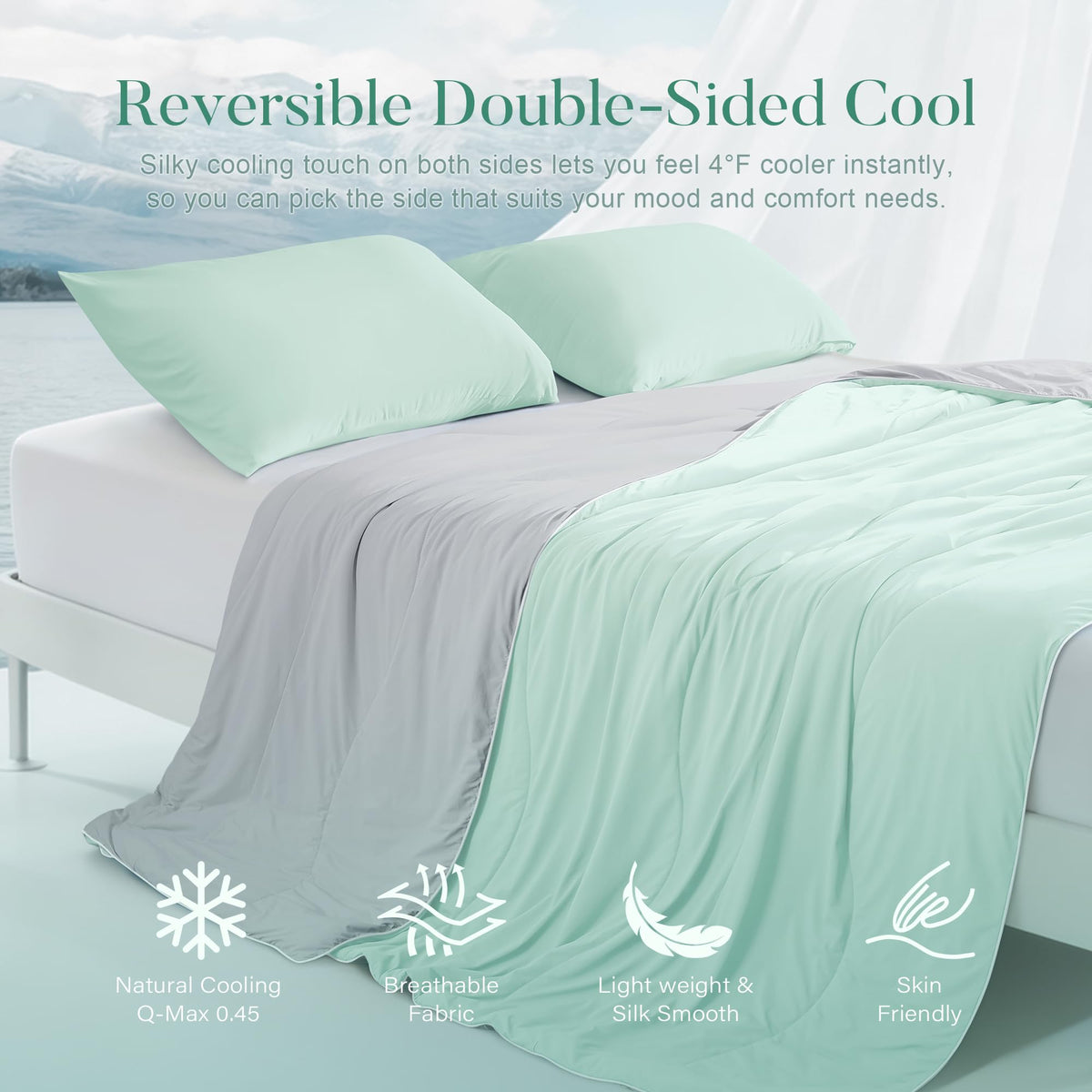 AQUZIN Lightweight Breathable Silky Cooling Comforter