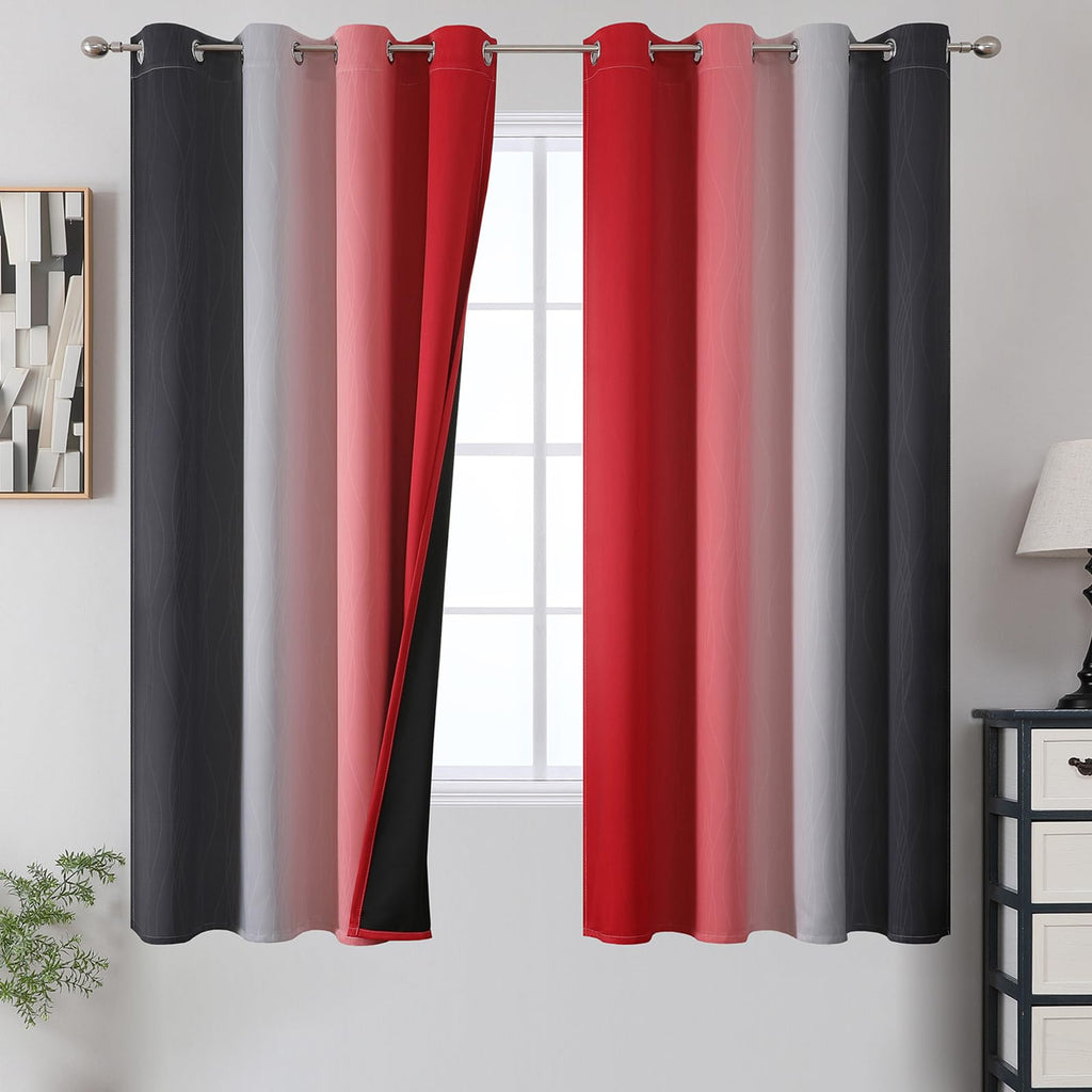 Estelar Textiler Ombre Blackout Curtains for Bedroom 2 Panels Set
