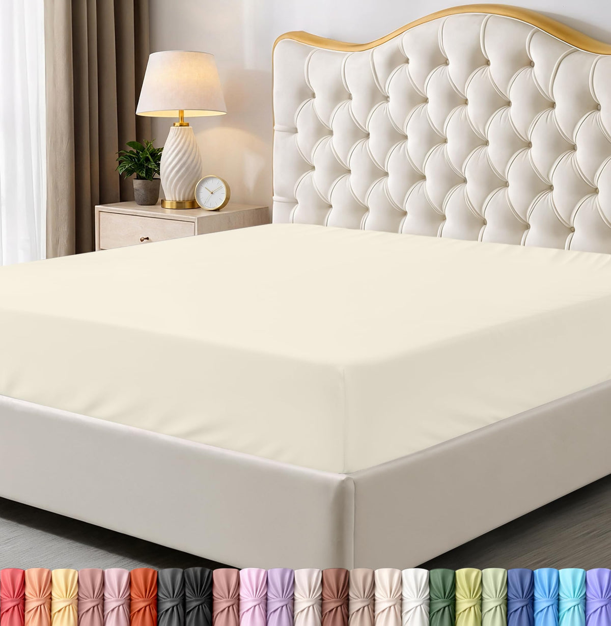 Fitted Sheet, Ultra Soft Fits Up to 16 Inch Deep Pocket