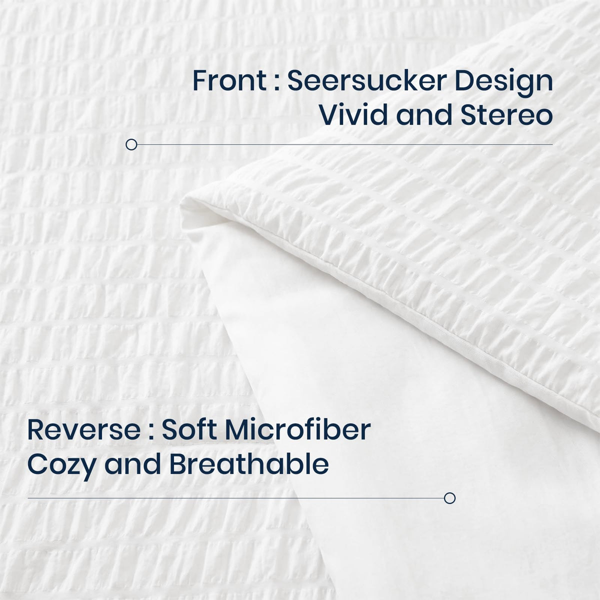 Quataly 3-Piece Seersucker Comforter Set with Pillowcases