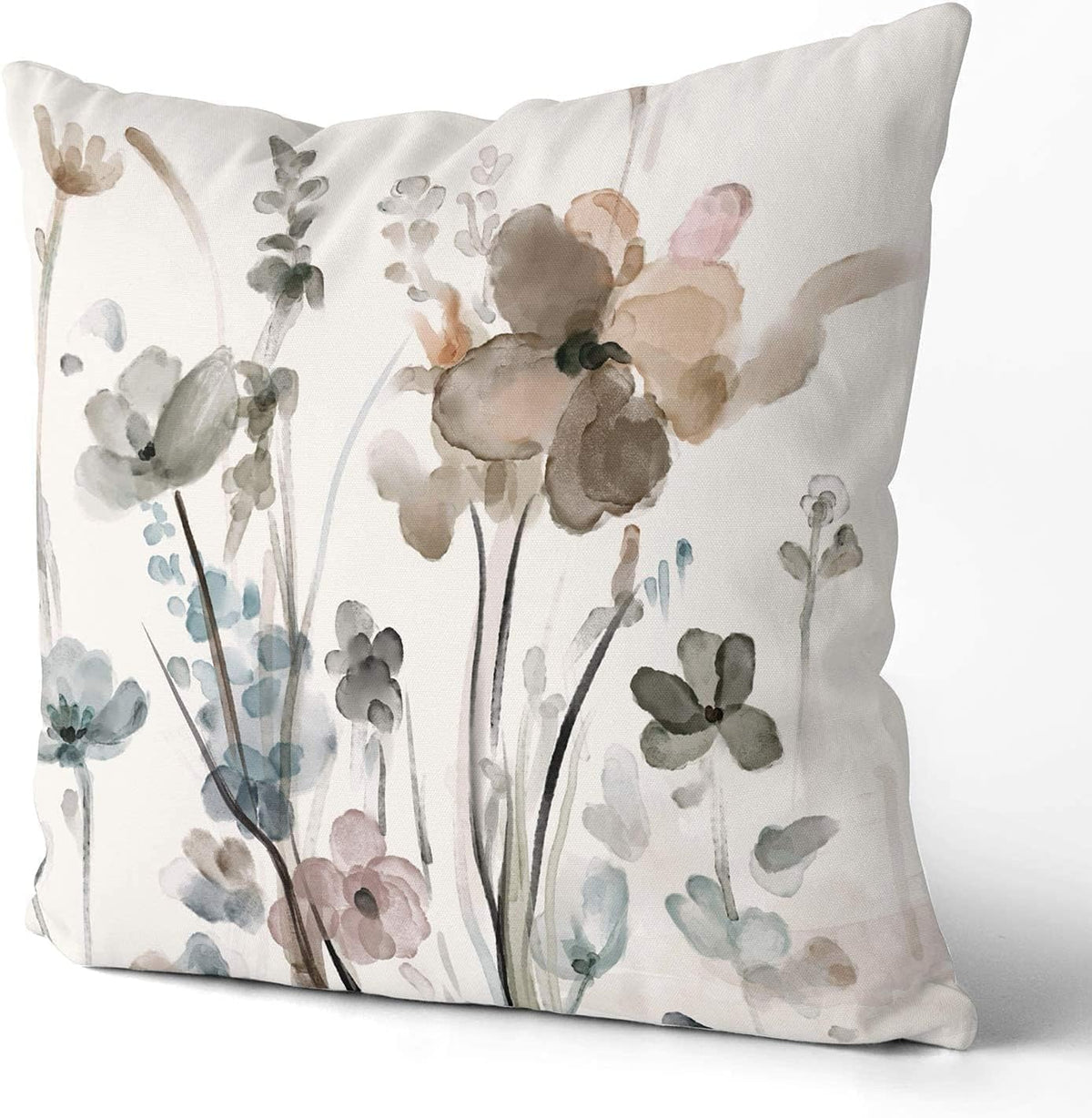 Qesonoo Flower Lumber Throw Pillow Covers Set of 2, Flowers Pillow Cushion Cases, Modern Decorative Square Pillowcases for Sofa Couch Bedroom Living Room Car Seat