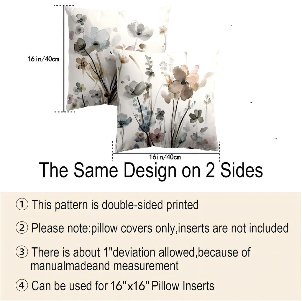 Qesonoo Flower Lumber Throw Pillow Covers Set of 2, Flowers Pillow Cushion Cases, Modern Decorative Square Pillowcases for Sofa Couch Bedroom Living Room Car Seat