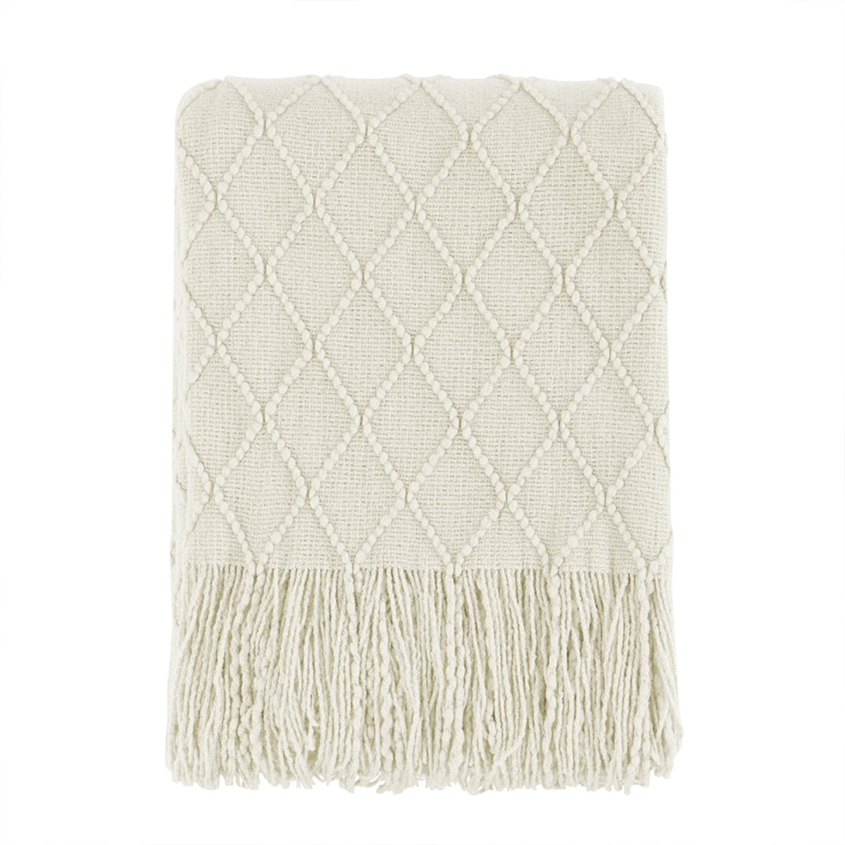 BOURINA Soft Textured Knitted Throw Blanket for Sofa
