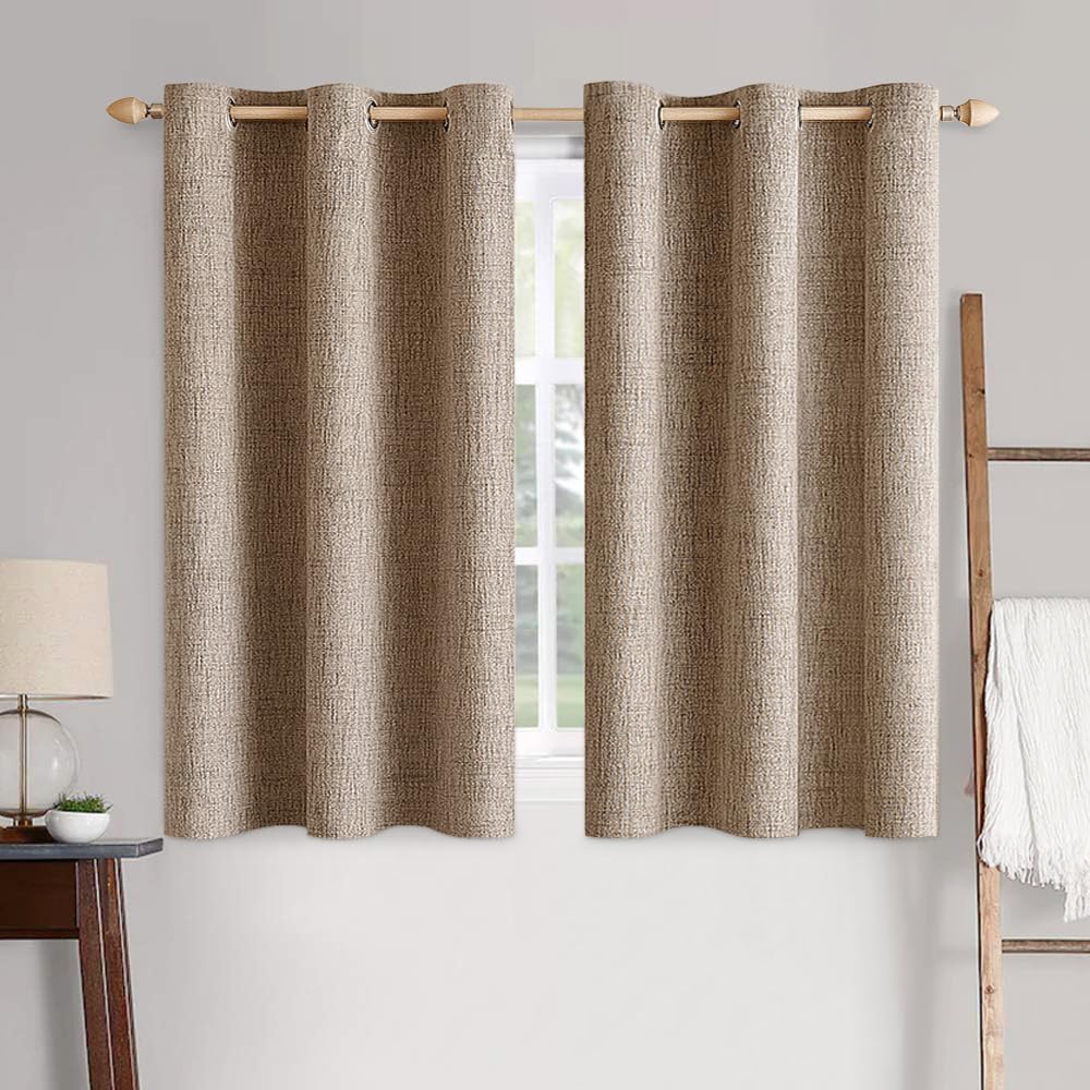 MIULEE Linen-Textured Thermal Insulated Blackout Curtains