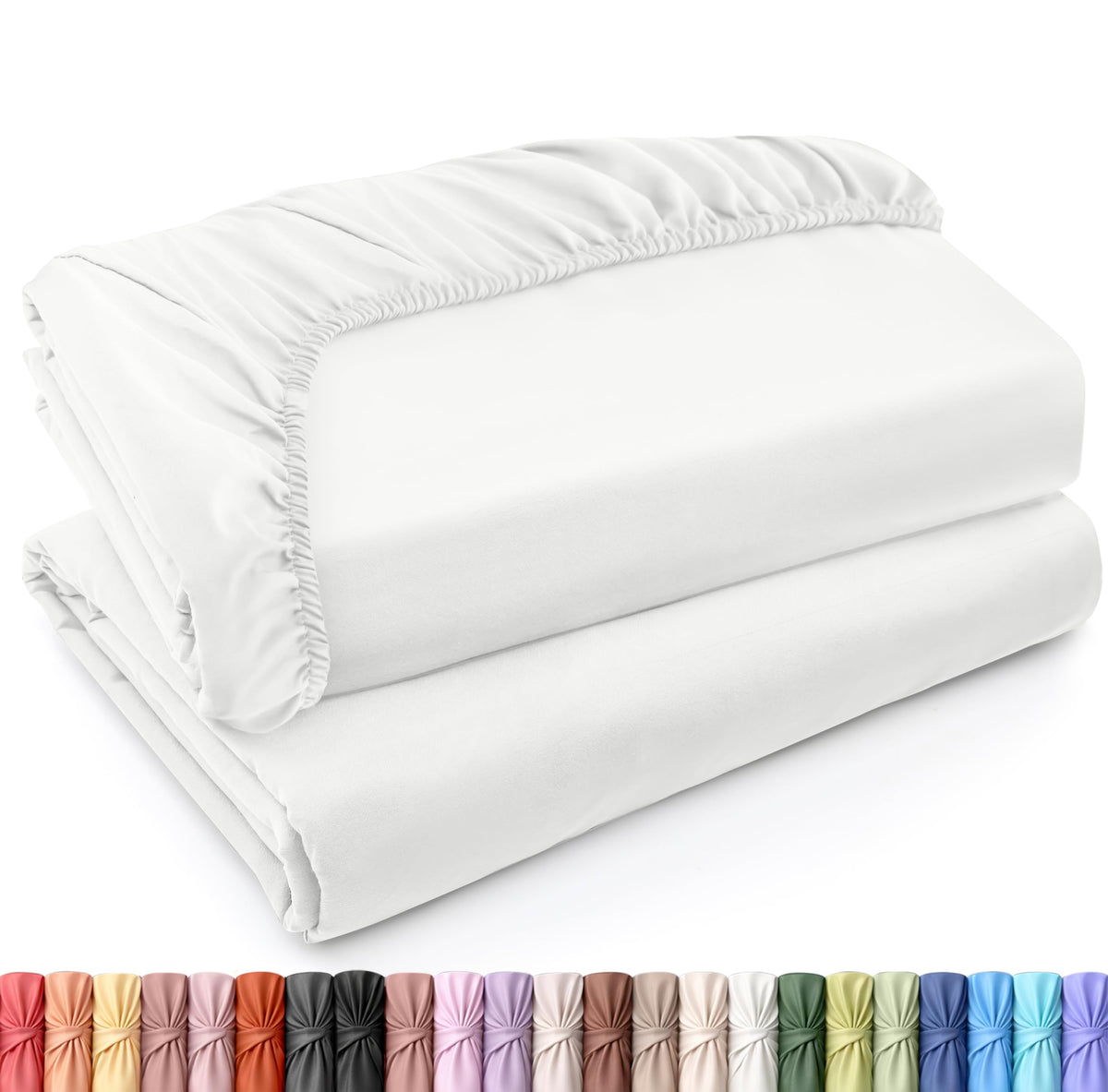 Fitted Sheet, Ultra Soft Fits Up to 16 Inch Deep Pocket