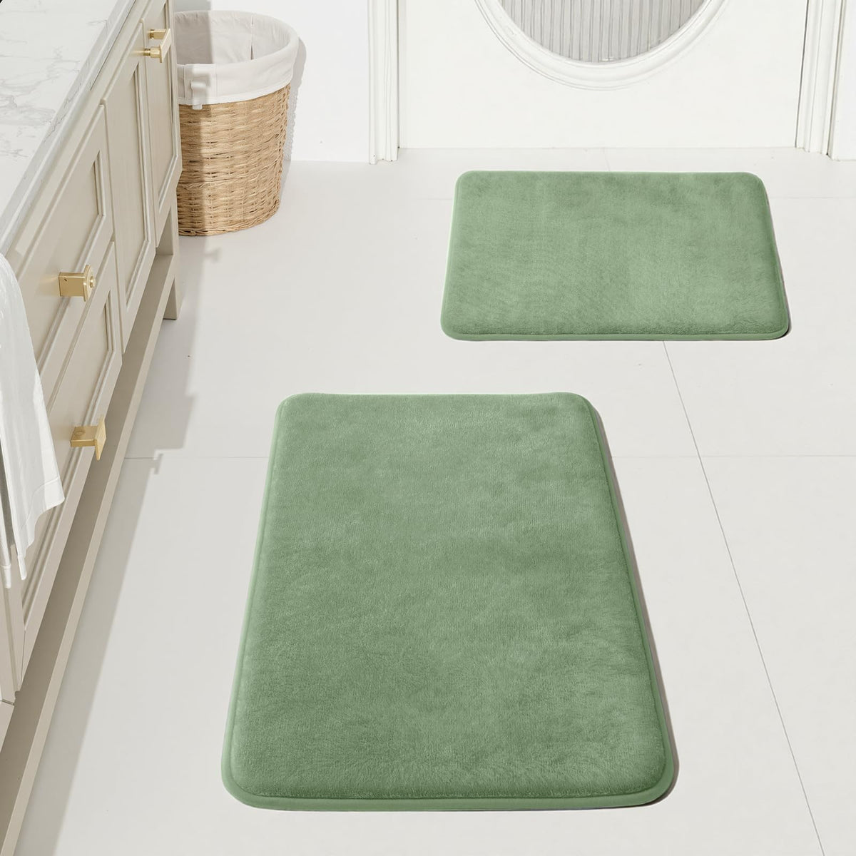 HUXMEYSON 3-Piece Soft Absorbent Non-Slip Bathroom Rug Set