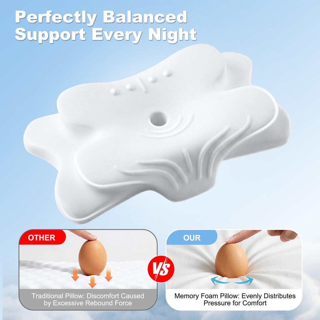 VYLEE Cervical Neck Pillow, Memory Foam Contour Pillow