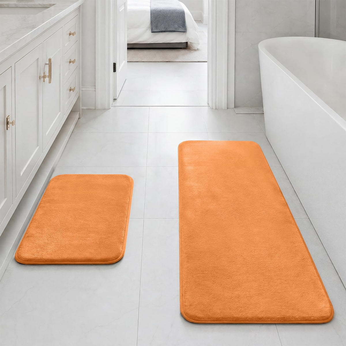 HUXMEYSON 3-Piece Soft Absorbent Non-Slip Bathroom Rug Set