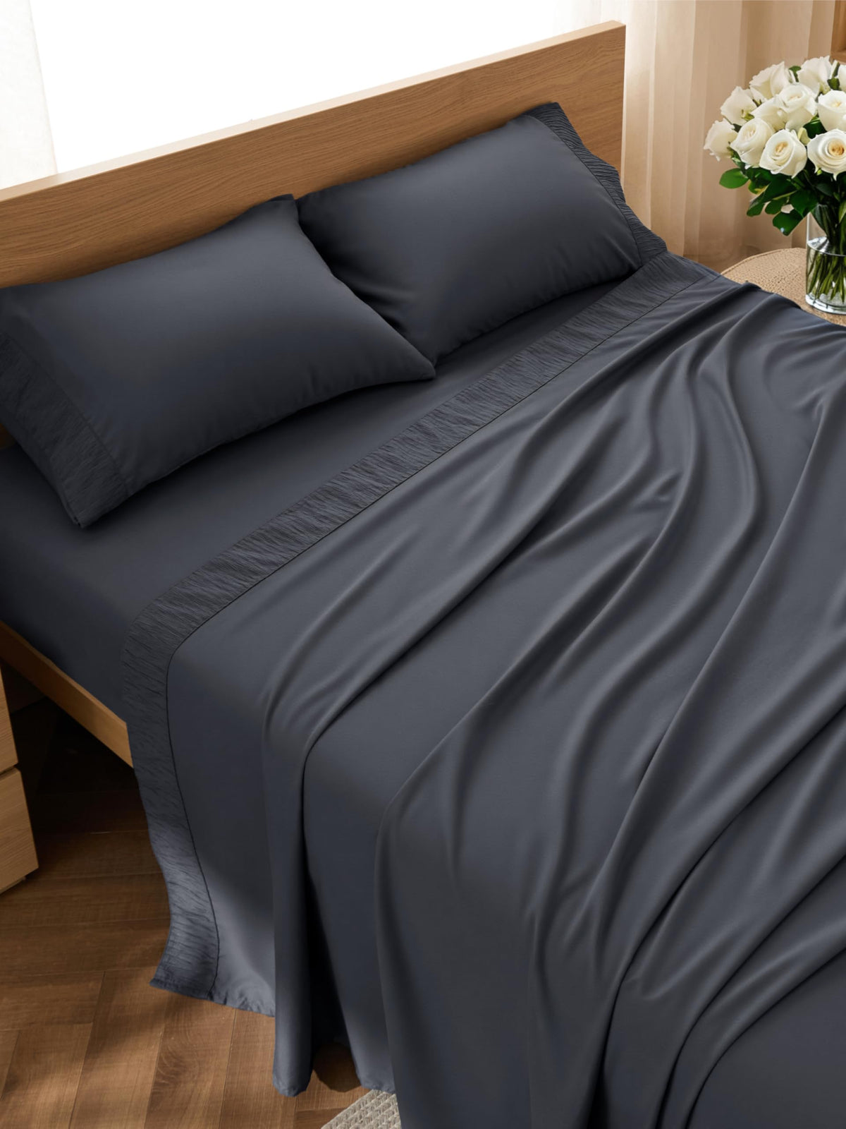 Bedsure Sheet Set - Soft Sheets - Breathable & Cooling - Hotel Luxury - Easy Care Polyester Microfiber Bedding