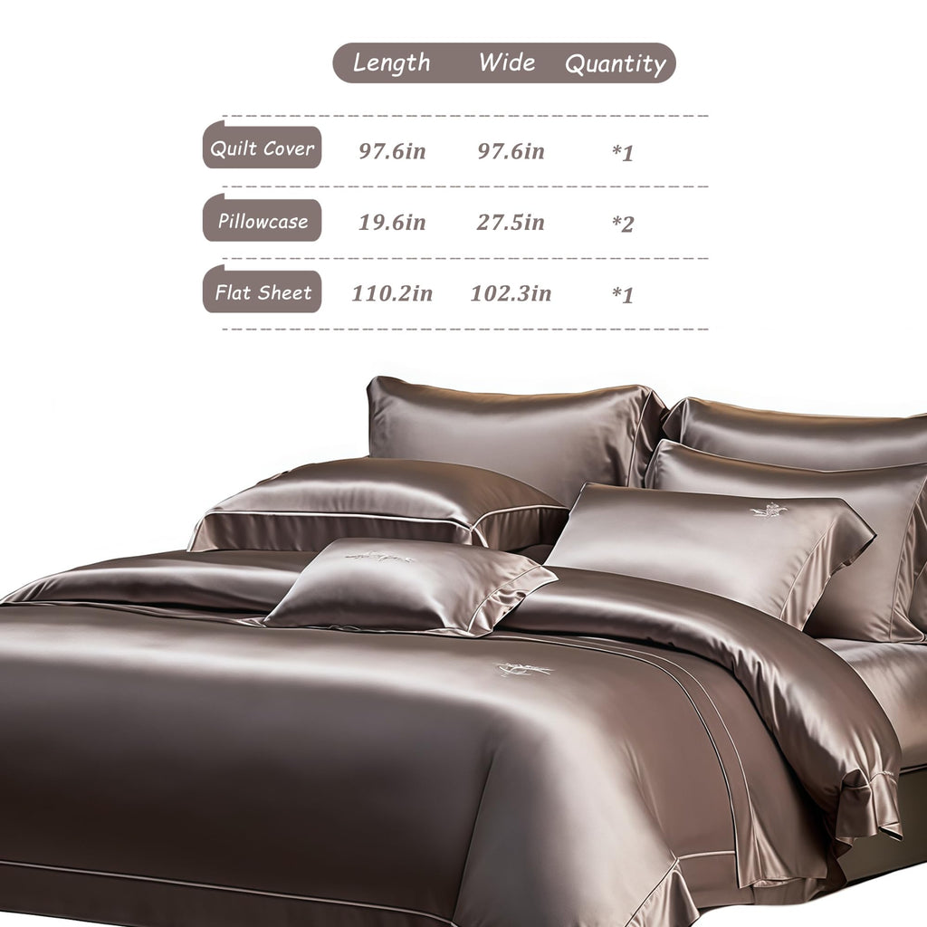 19 Momme Silk 4PCS Bedding Sheet Set, Silk Bed Sheet Set for Home