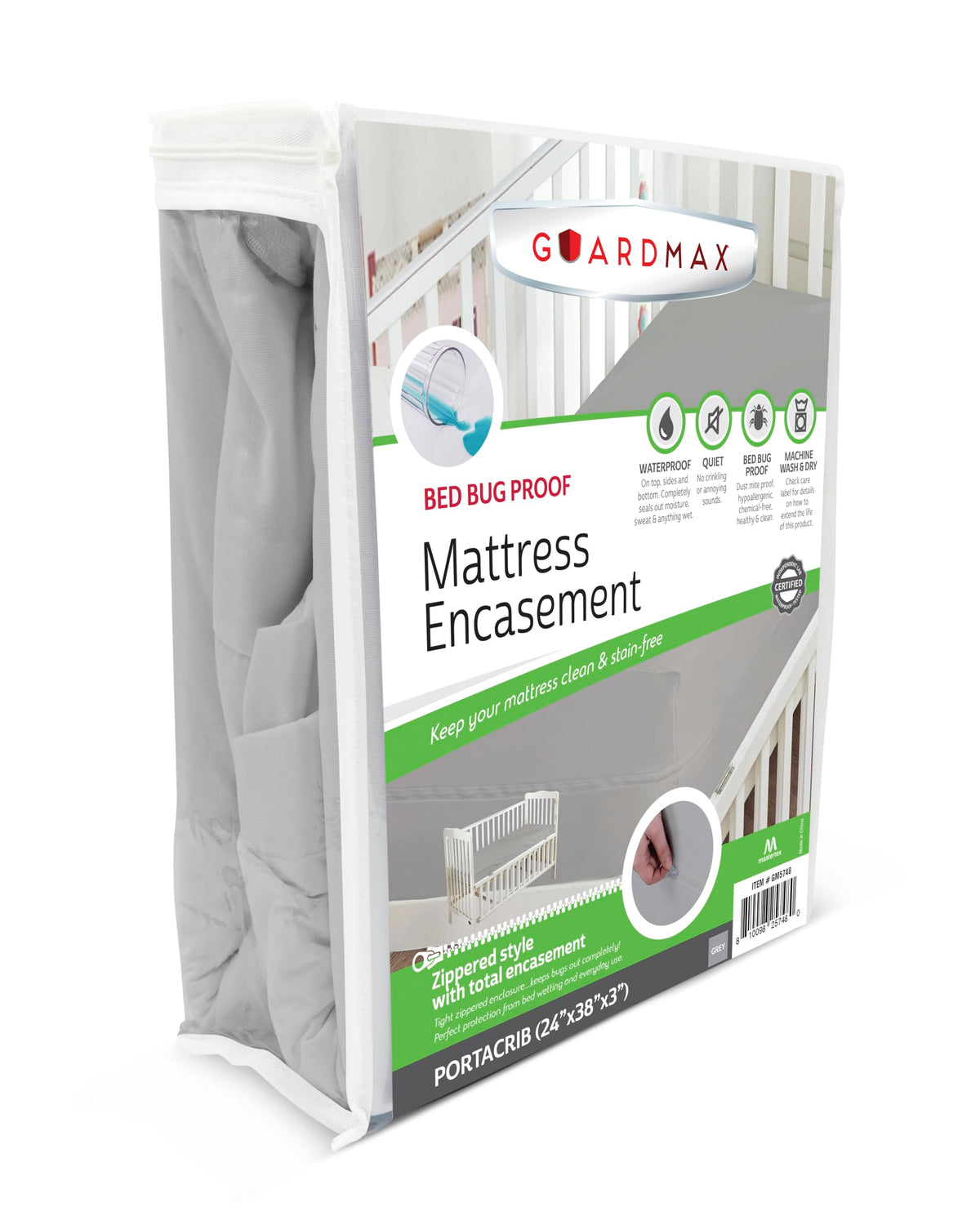 Guardmax Waterproof Jersey-Knit Zippered Mattress Encasement