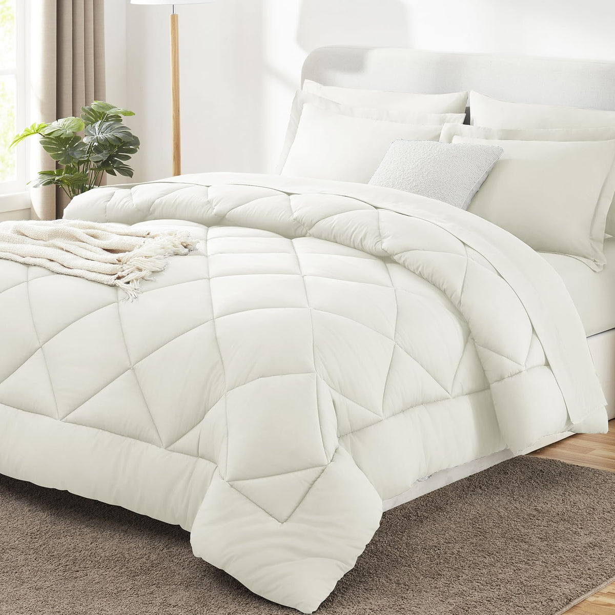 CozyLux Comforter Set, Down Alternative Bedding Set with Sheets, 5/7 Pieces