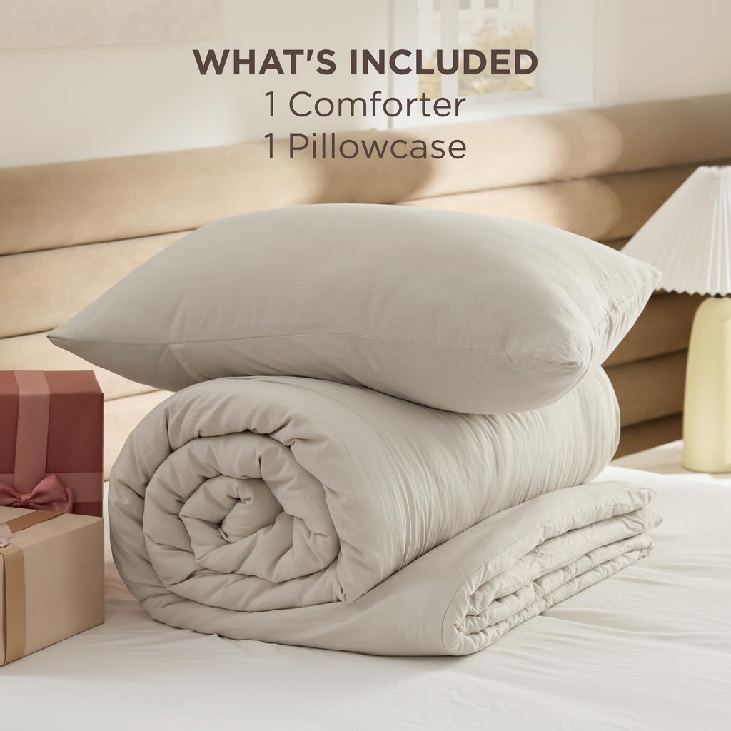 Bedsure Comforter Set Prewashed Soft Bedding Set 3Pcs