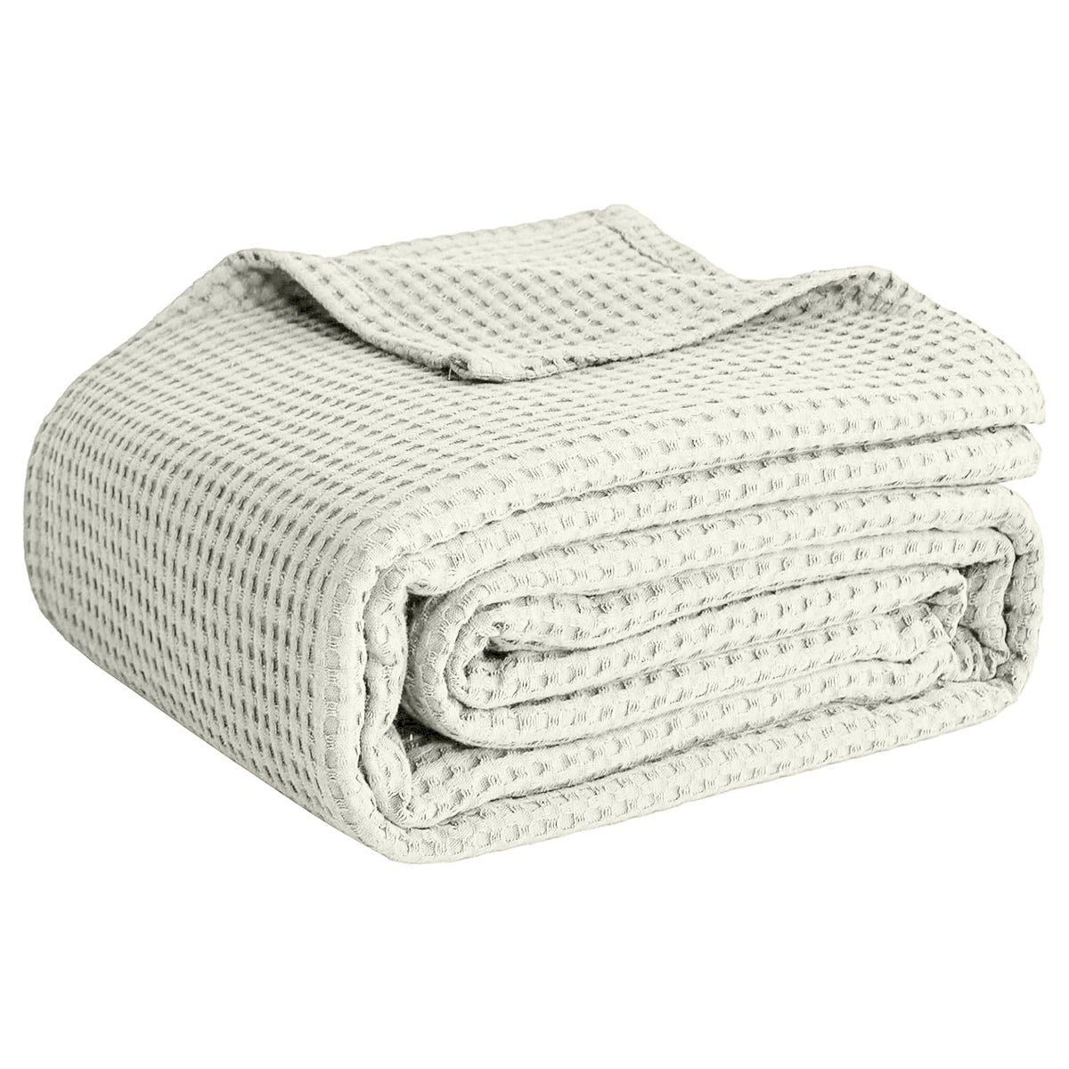 100% Cotton Waffle-Weave Lightweight Summer Bed Blanket