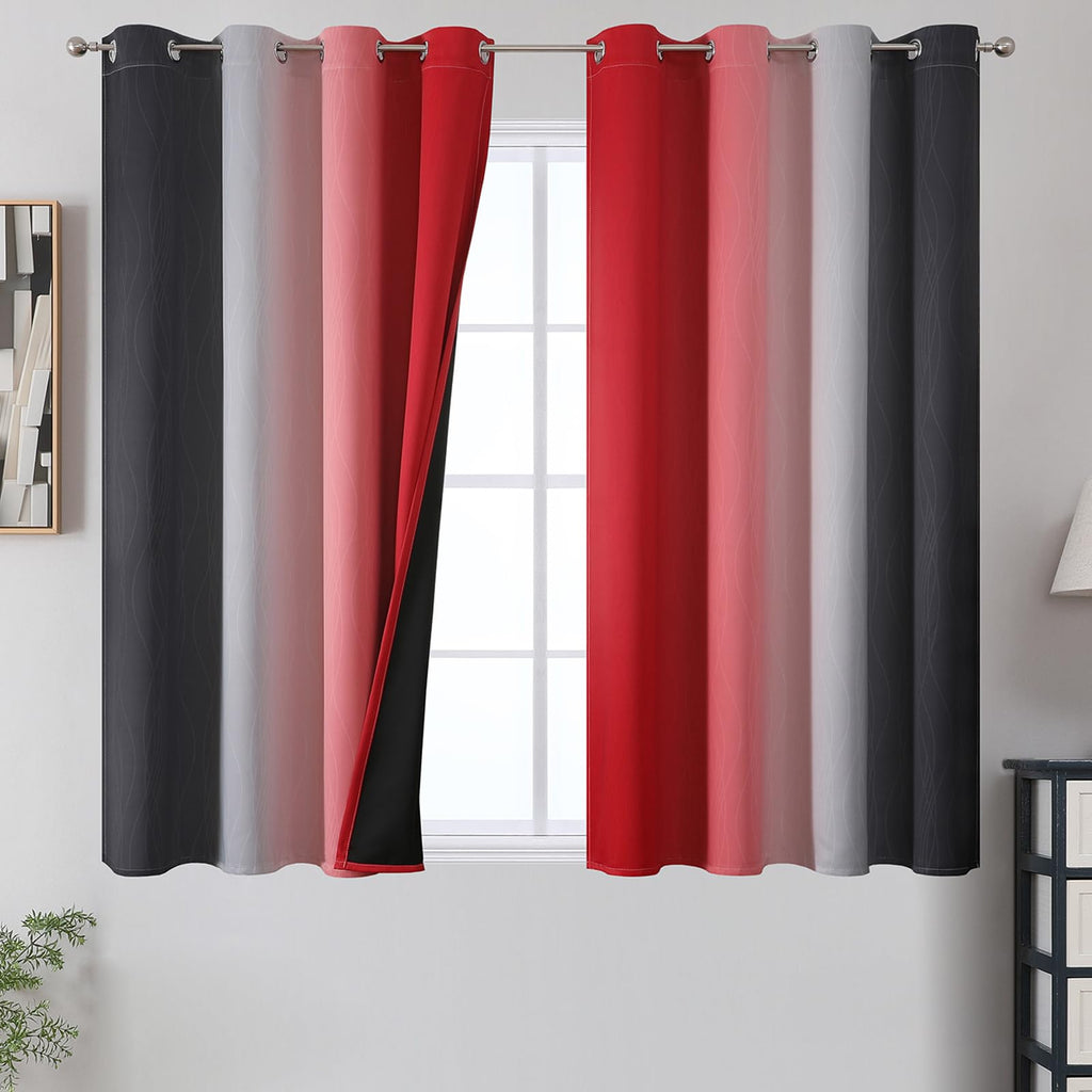 Estelar Textiler Ombre Blackout Curtains for Bedroom 2 Panels Set