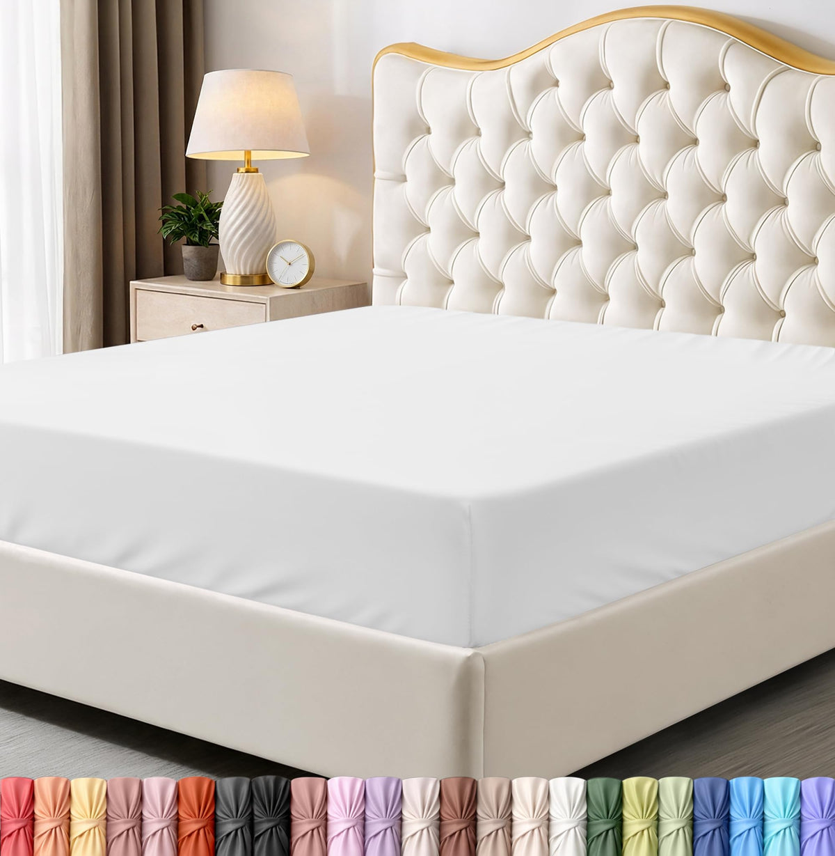 Fitted Sheet, Ultra Soft Fits Up to 16 Inch Deep Pocket