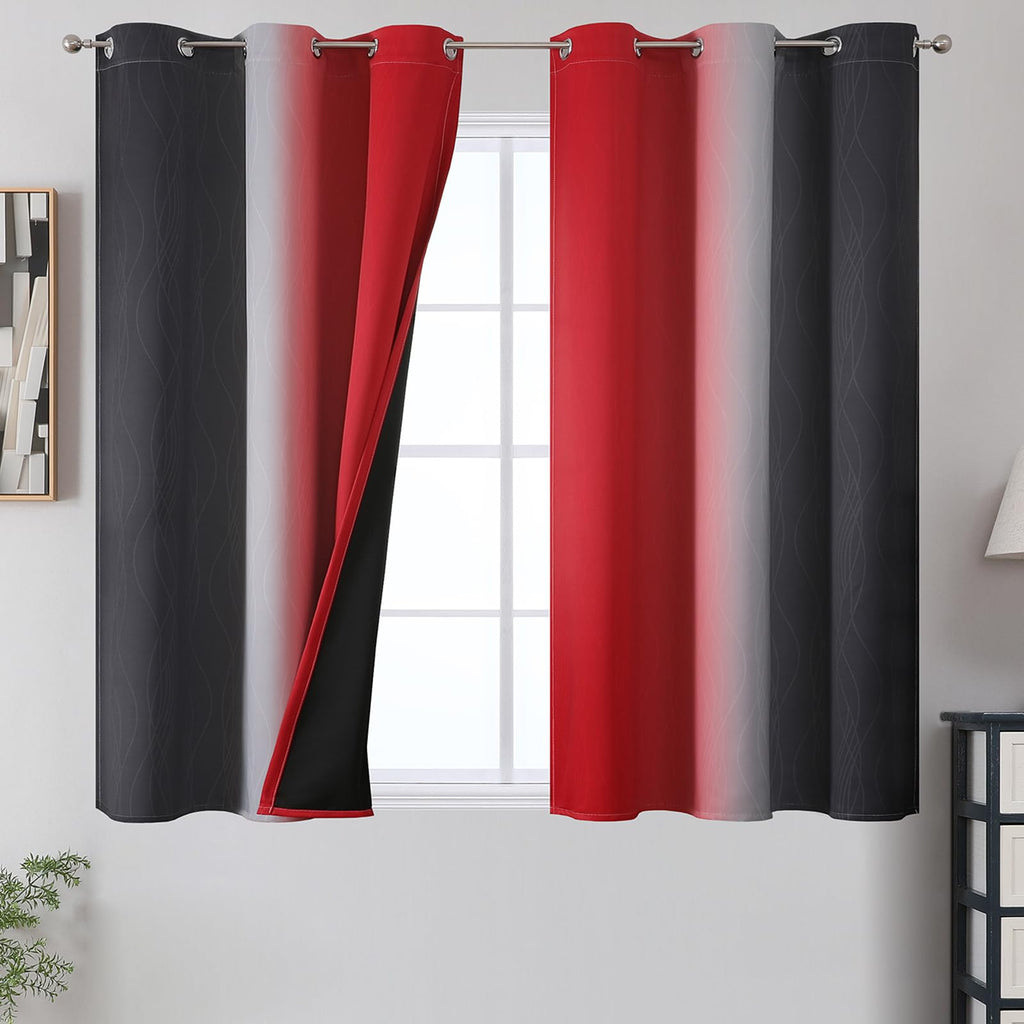 Estelar Textiler Ombre Blackout Curtains for Bedroom 2 Panels Set