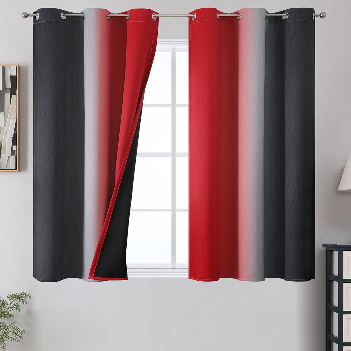 Estelar Textiler Ombre Blackout Curtains for Bedroom 2 Panels Set