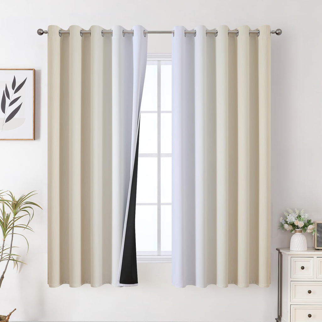 Estelar Textiler Ombre Blackout Curtains for Bedroom 2 Panels Set