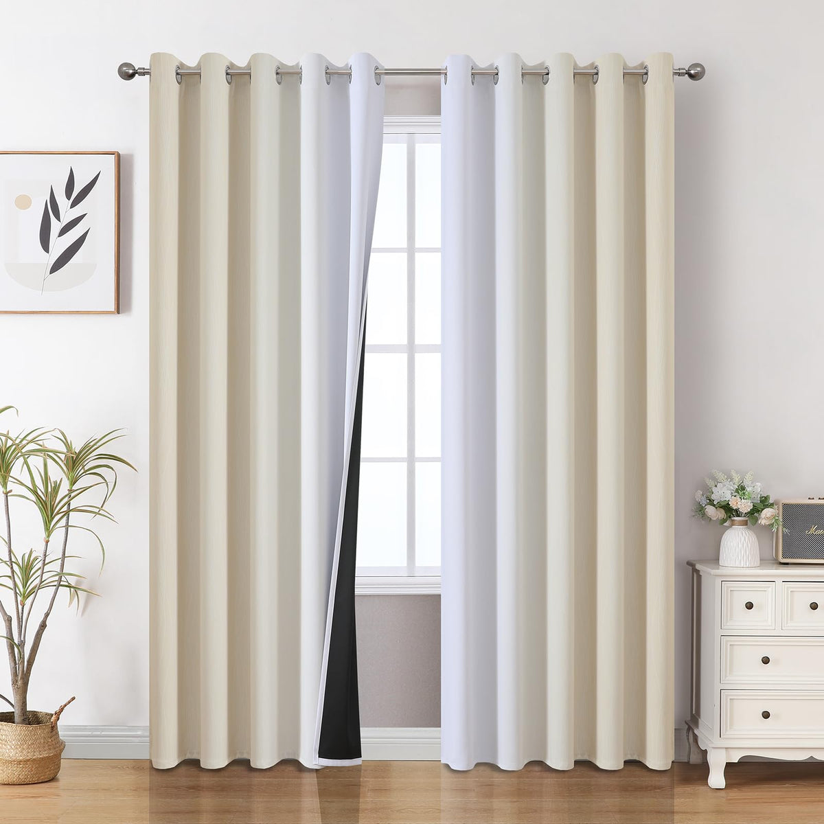 Estelar Textiler Ombre Blackout Curtains for Bedroom 2 Panels Set