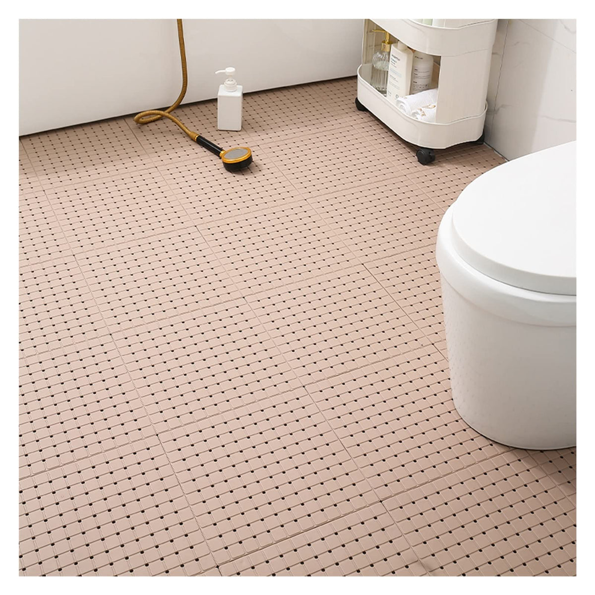 Interlocking Non-Slip PVC Bath Mat Tiles with Drainage Holes