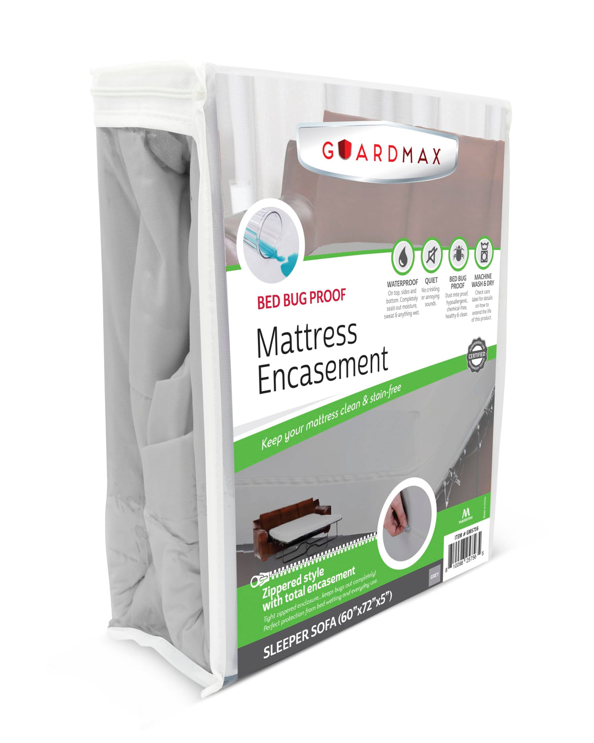 Guardmax Waterproof Jersey-Knit Zippered Mattress Encasement