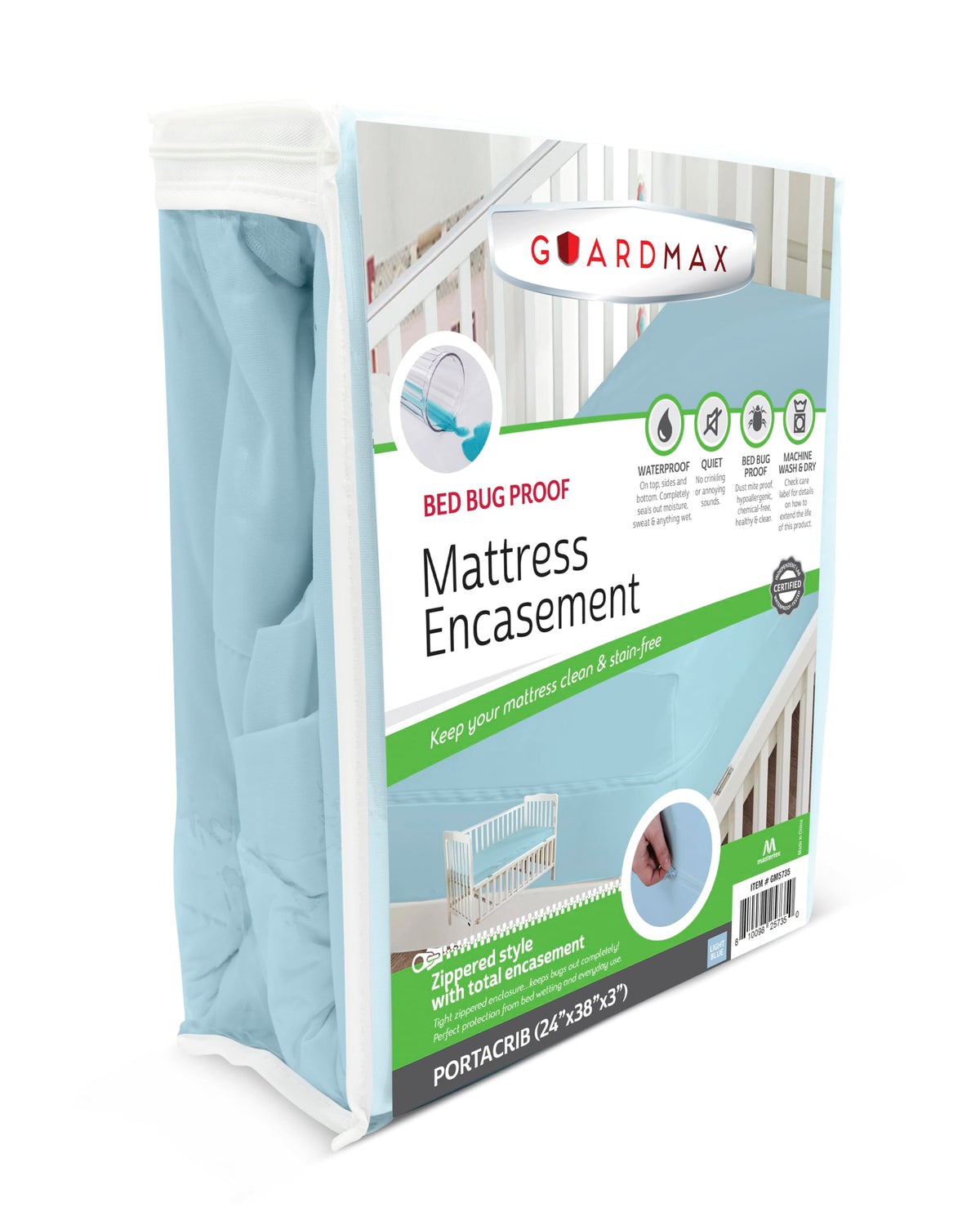 Guardmax Waterproof Jersey-Knit Zippered Mattress Encasement