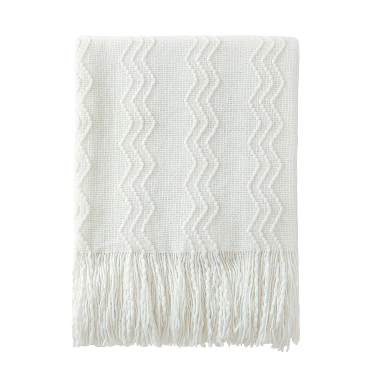 BOURINA Soft Textured Knitted Throw Blanket for Sofa