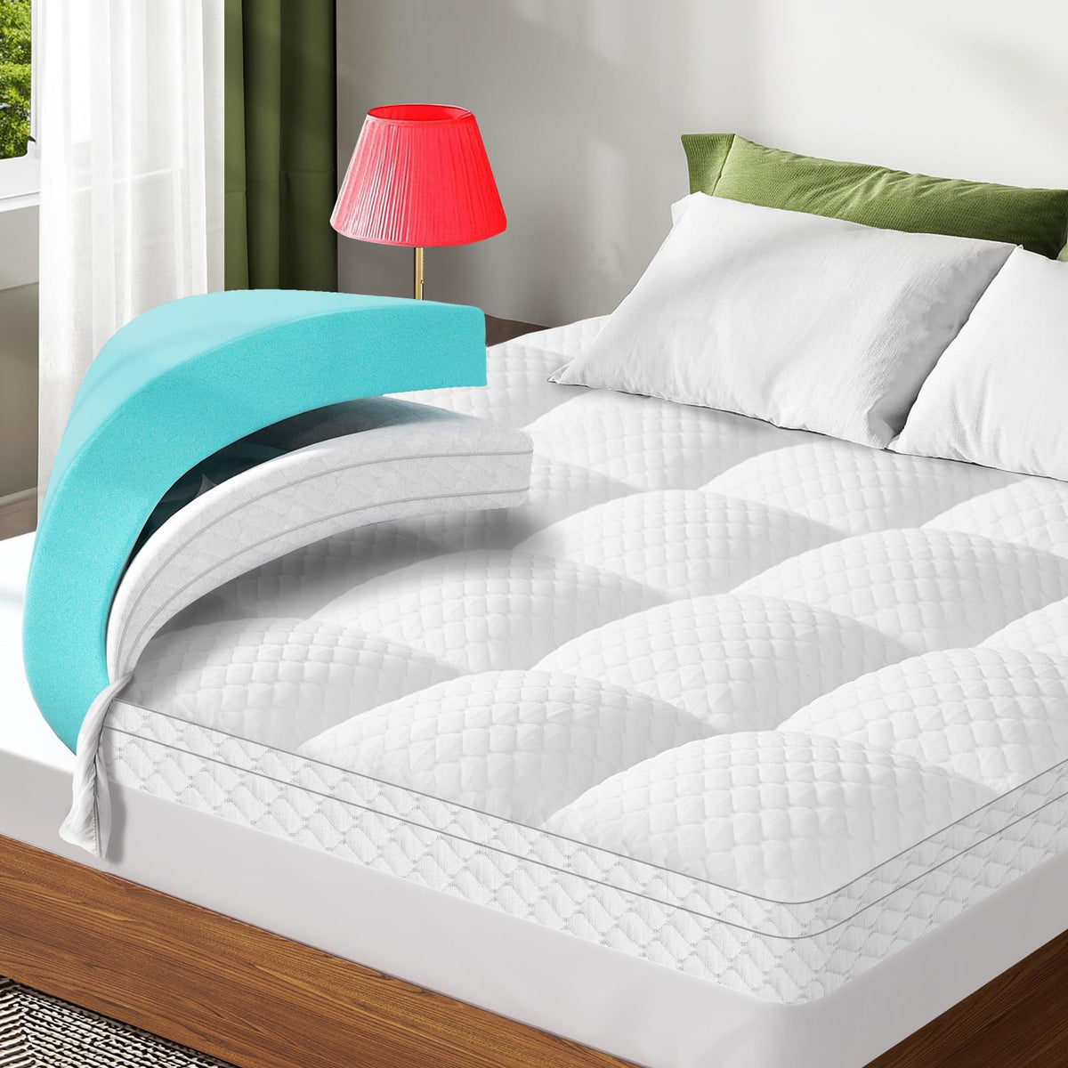 VALUXE 3-Inch Dual-Layer Memory Foam Mattress Topper