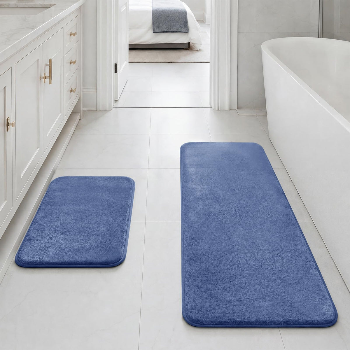 HUXMEYSON 3-Piece Soft Absorbent Non-Slip Bathroom Rug Set