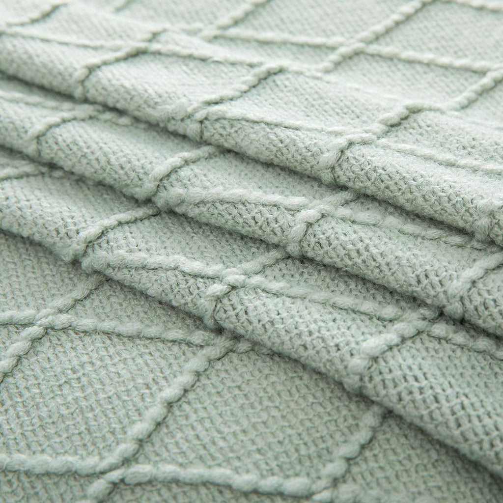 Homiest Decorative Knitted Throw Blanket with Fringe Soft & Cozy Tassel Blanket for Couch Sofa Bed