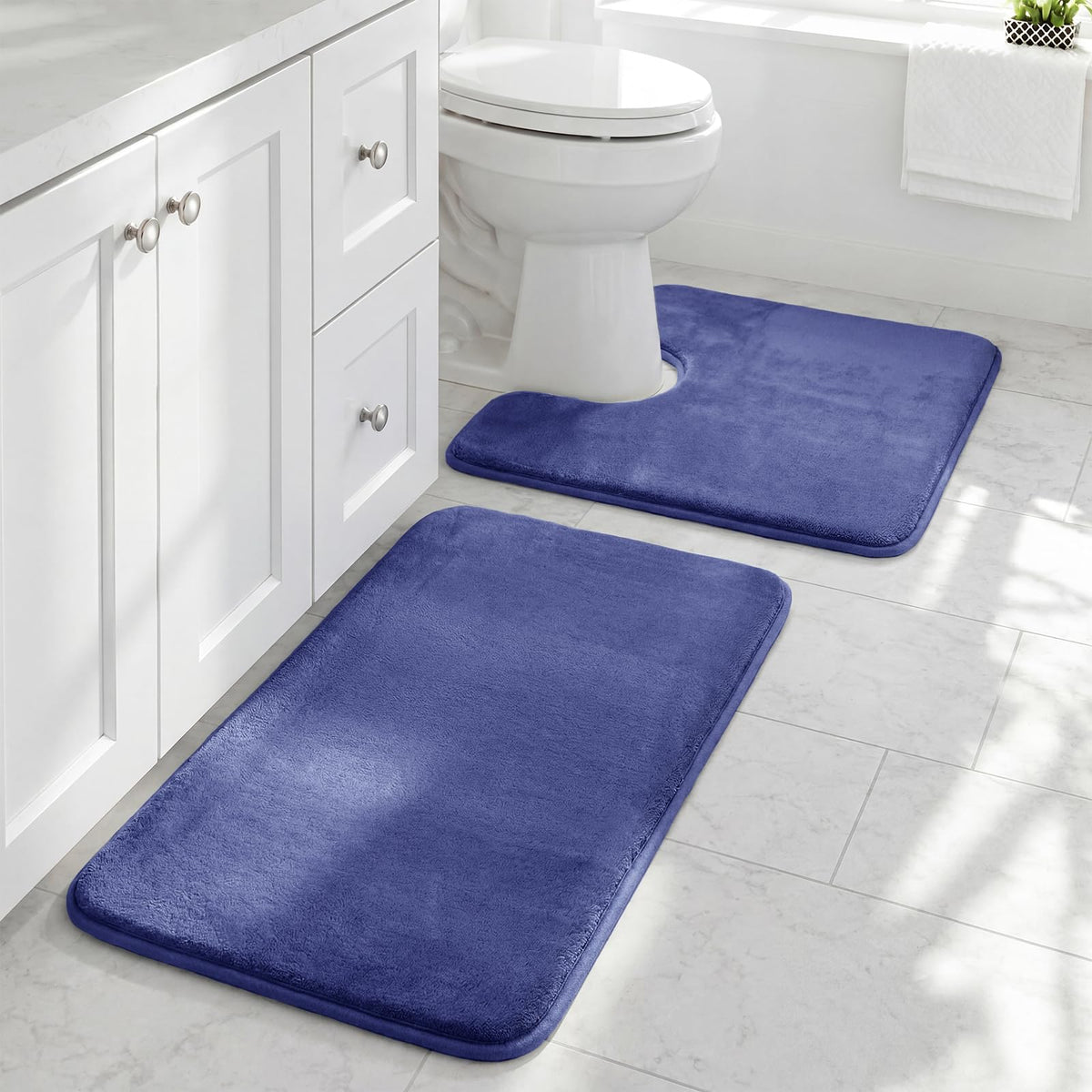 HUXMEYSON 3-Piece Soft Absorbent Non-Slip Bathroom Rug Set