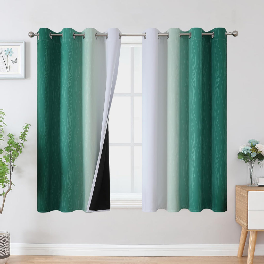 Estelar Textiler Ombre Blackout Curtains for Bedroom 2 Panels Set