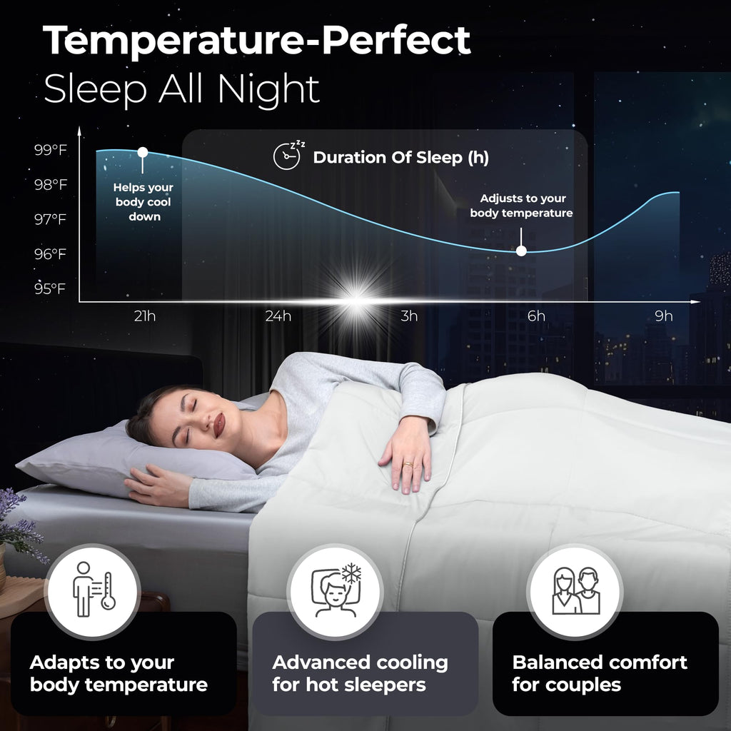 Silvery® Silver-Infused Cooling Comforter – Award-Winning Self-Cooling Blanket for Hot Sleepers with Self-Cleaning Silvery Technology™ for Sweat-Free & Cool Sleep