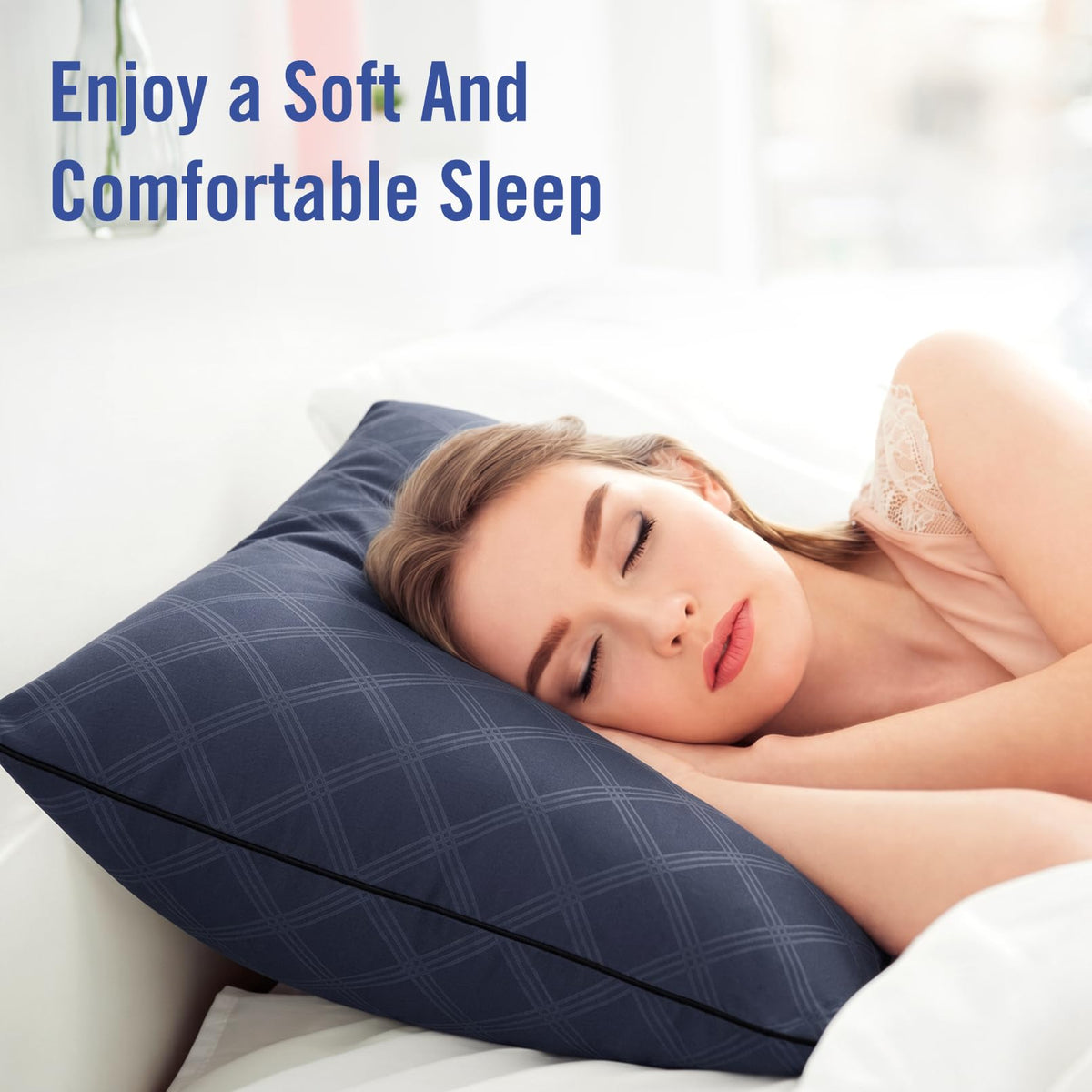 Vorouhals Hotel Collection Bed Pillows for Sleeping 2 Pack Cooling Pillows Set of 2 for Back, Stomach or Side Sleepers, Super Soft Down Alternative Microfiber Filled Pillows