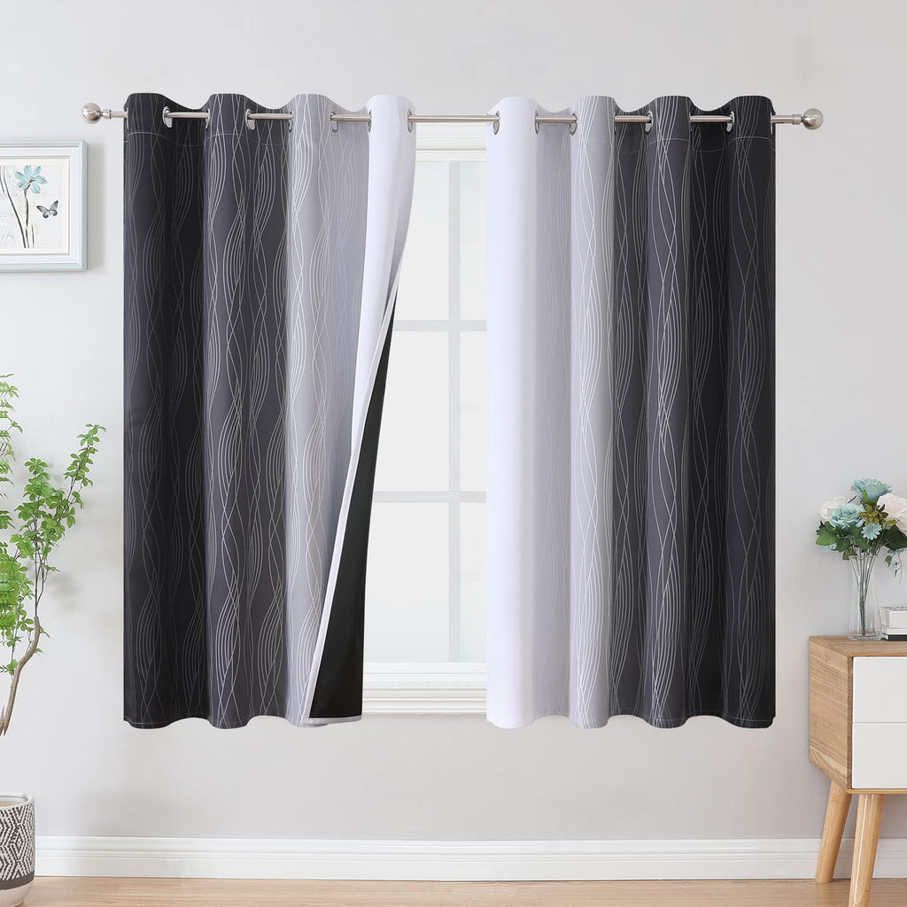 Estelar Textiler Ombre Blackout Curtains for Bedroom 2 Panels Set