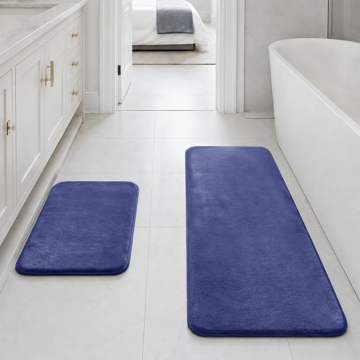 HUXMEYSON 3-Piece Soft Absorbent Non-Slip Bathroom Rug Set
