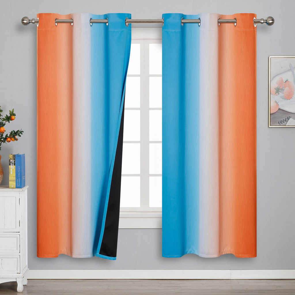 Estelar Textiler Ombre Blackout Curtains for Bedroom 2 Panels Set