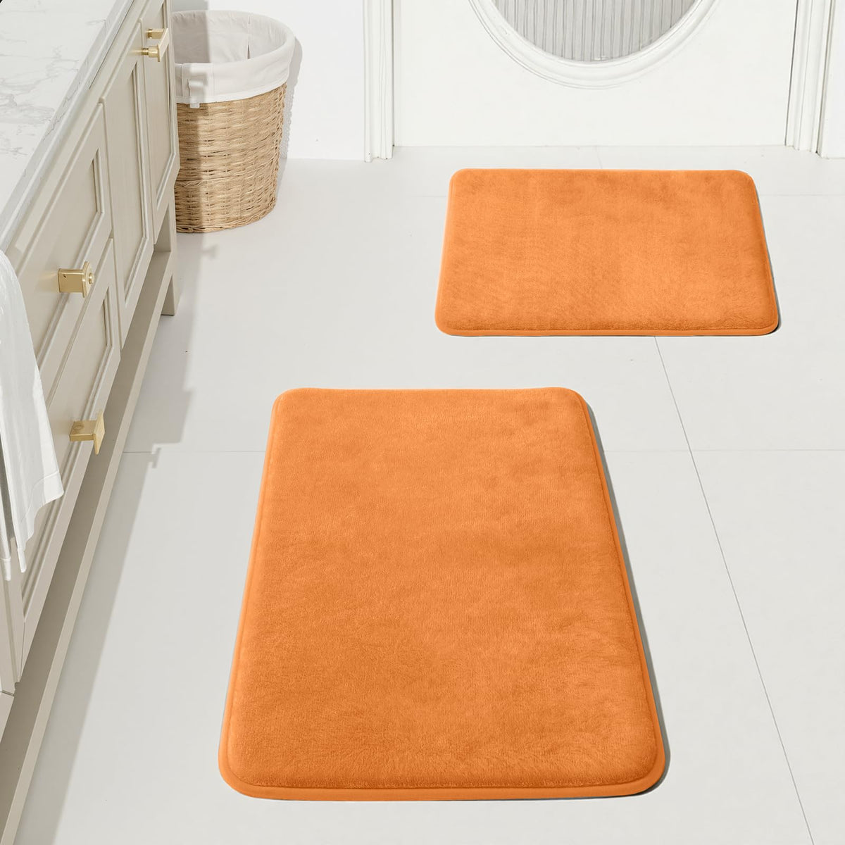 HUXMEYSON 3-Piece Soft Absorbent Non-Slip Bathroom Rug Set