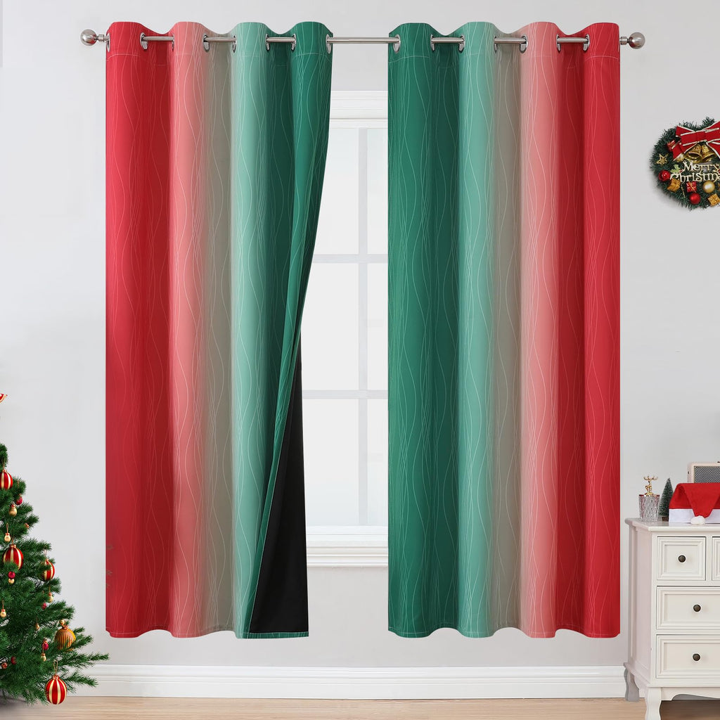 Estelar Textiler Ombre Blackout Curtains for Bedroom 2 Panels Set