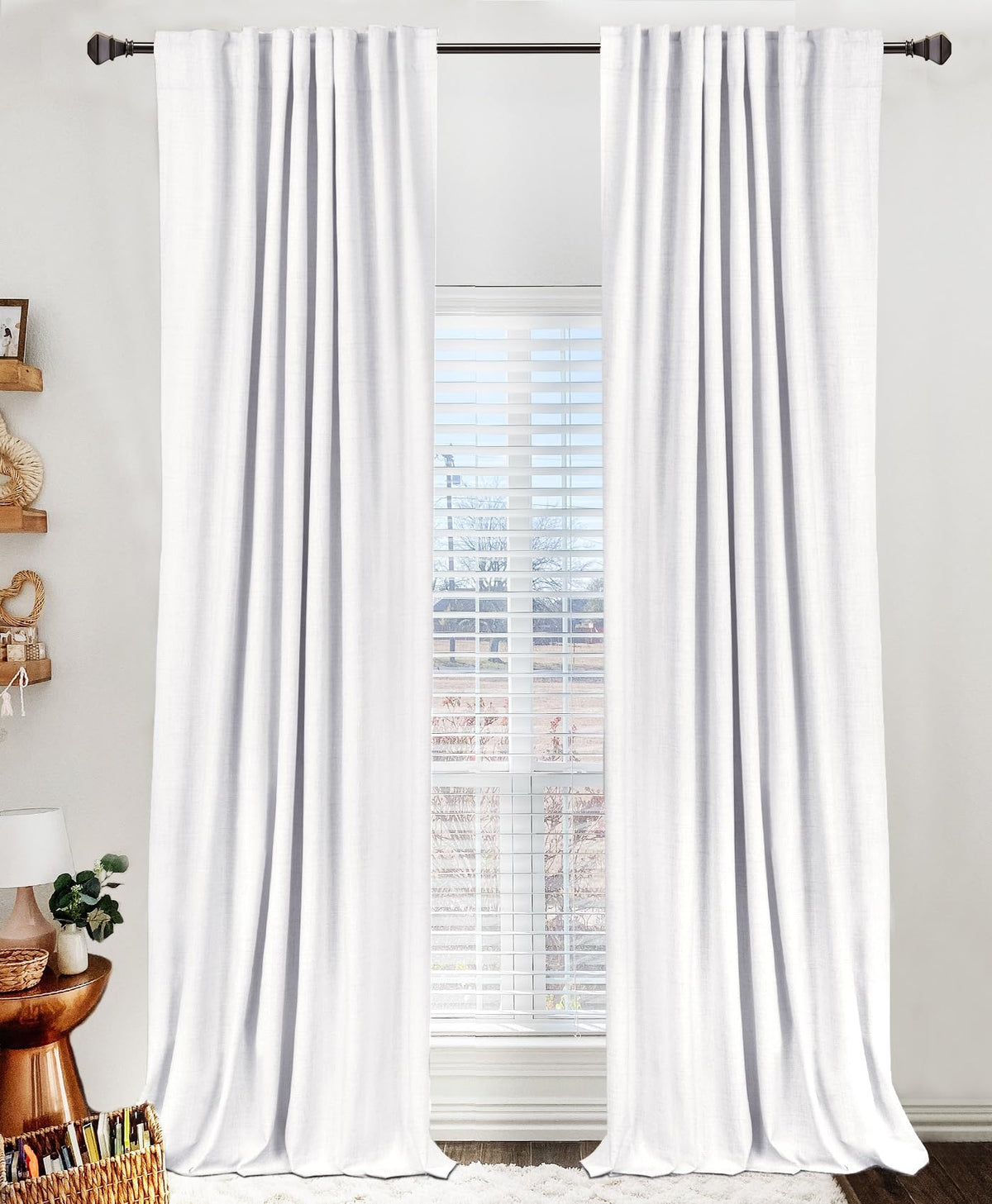 Linen Total Blackout Curtains for Bedroom and Living Room