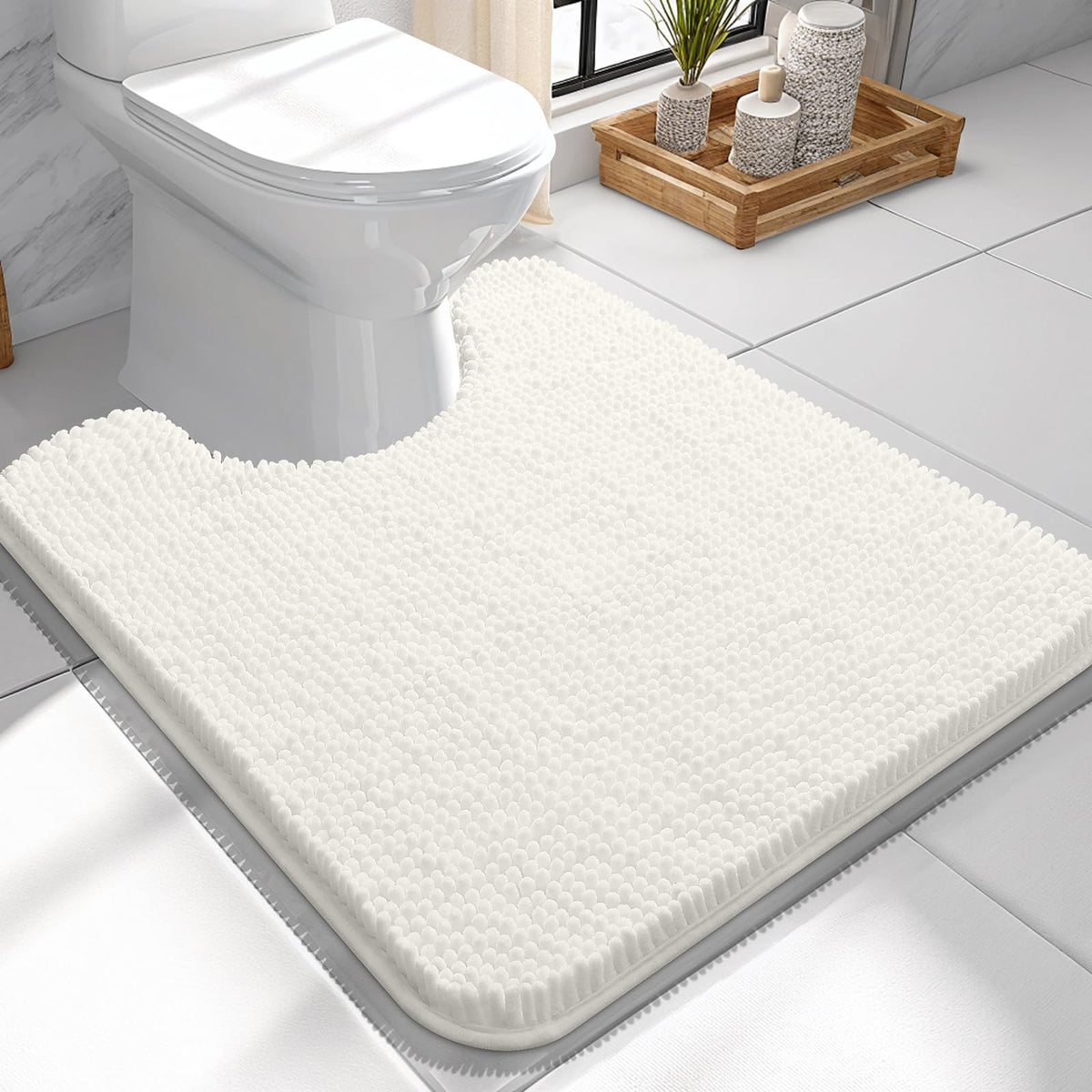 OLANLY Extra-Soft Absorbent Chenille Bathroom Rug Mat