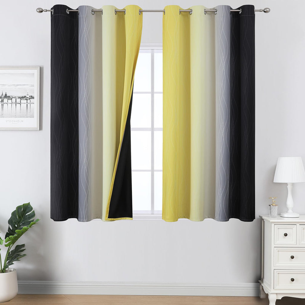 Estelar Textiler Ombre Blackout Curtains for Bedroom 2 Panels Set