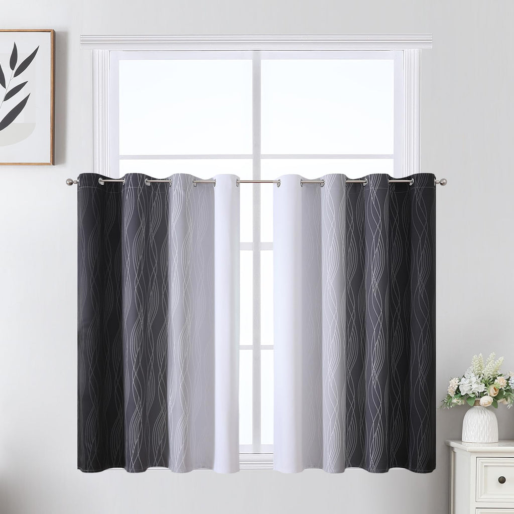 Estelar Textiler Ombre Blackout Curtains for Bedroom 2 Panels Set