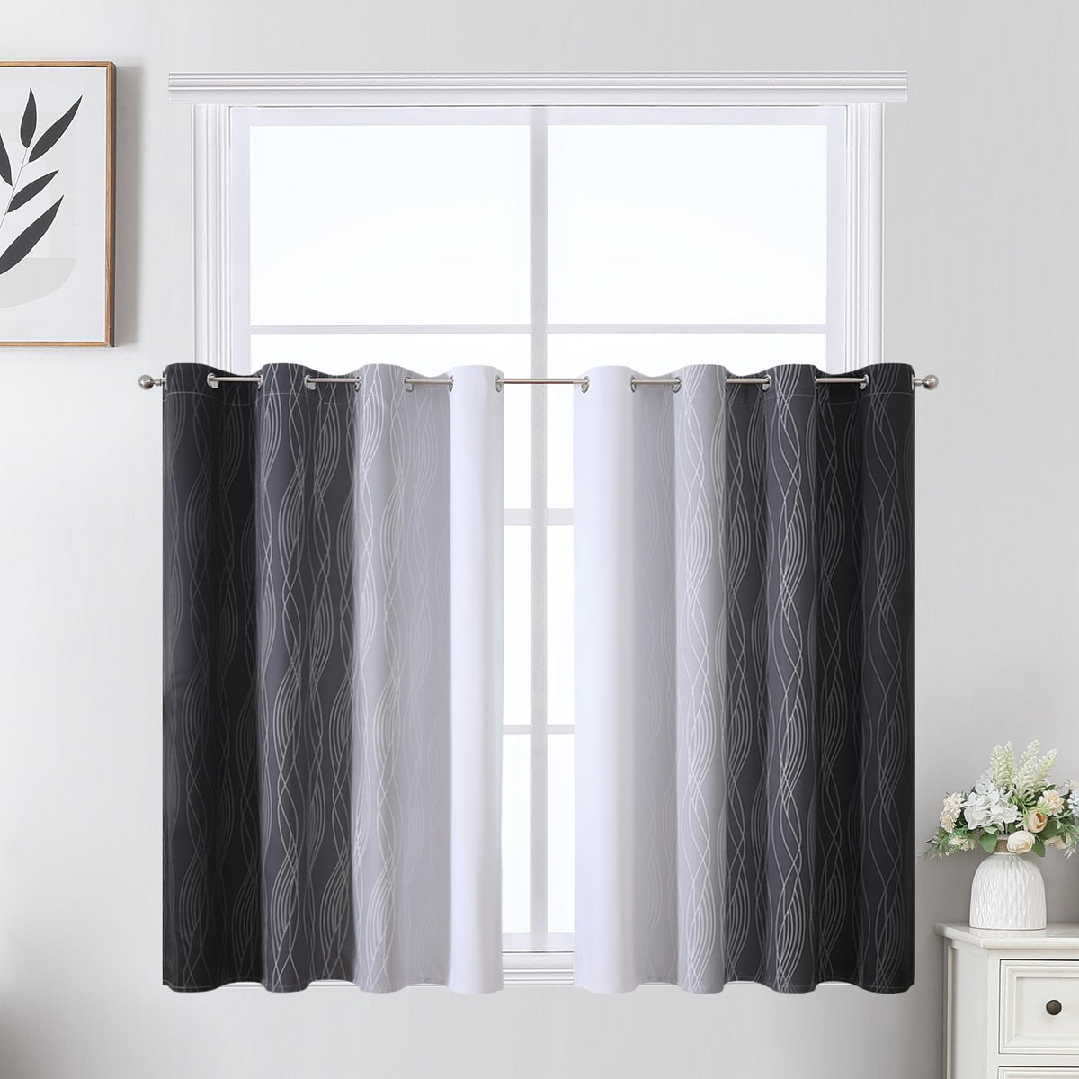 Estelar Textiler Ombre Blackout Curtains for Bedroom 2 Panels Set