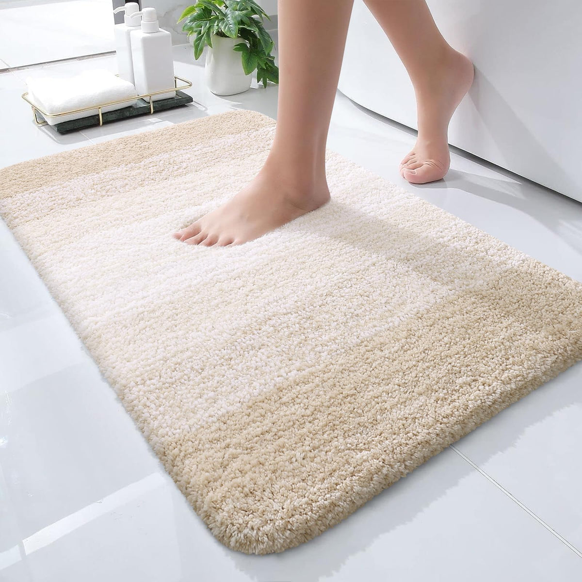 OLANLY Extra-Soft Absorbent Microfiber Bathroom Rug Mat