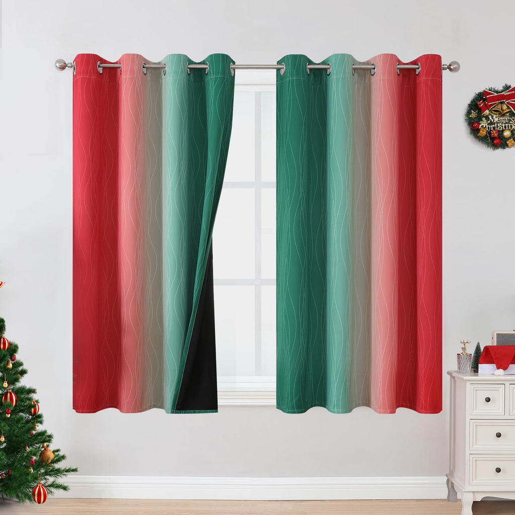 Estelar Textiler Ombre Blackout Curtains for Bedroom 2 Panels Set