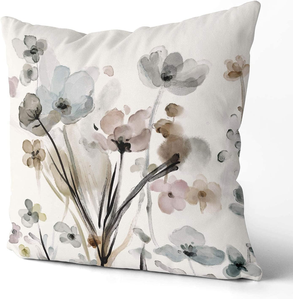 Qesonoo Flower Lumber Throw Pillow Covers Set of 2, Flowers Pillow Cushion Cases, Modern Decorative Square Pillowcases for Sofa Couch Bedroom Living Room Car Seat