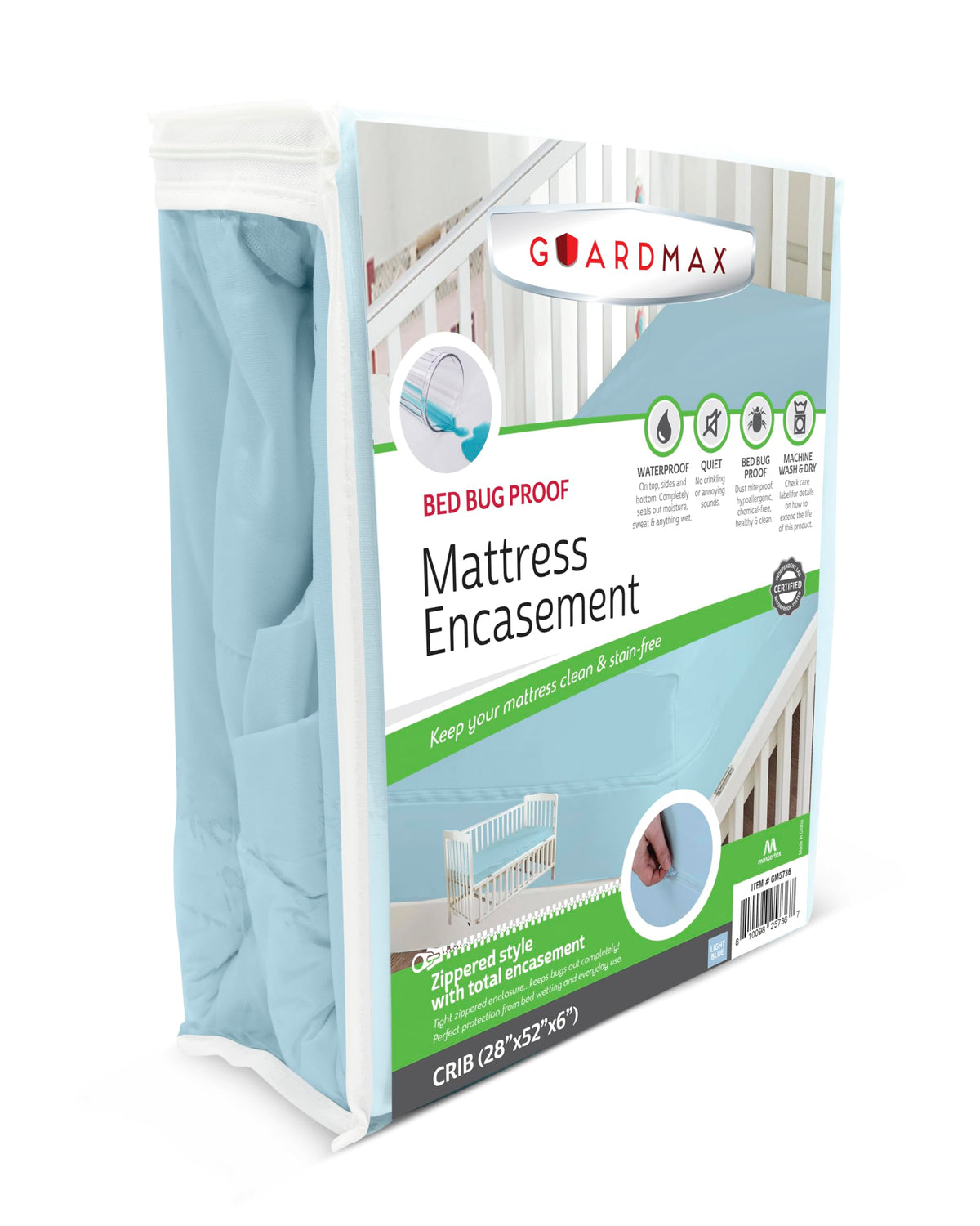 Guardmax Waterproof Jersey-Knit Zippered Mattress Encasement